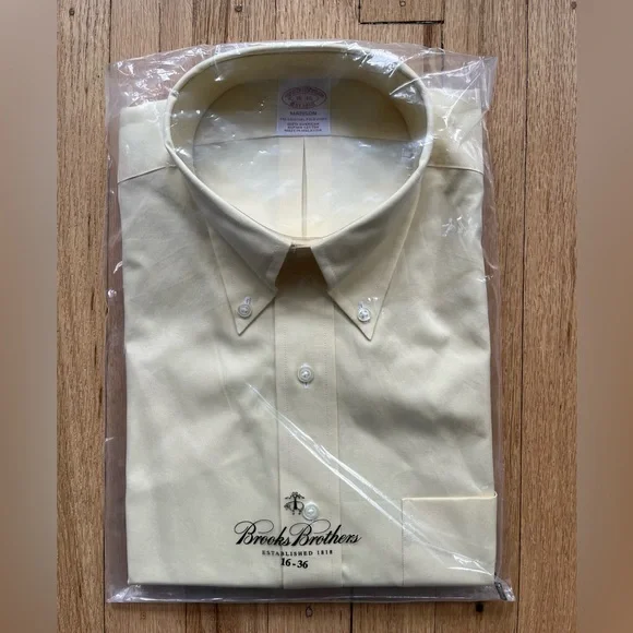 Brooks Brothers | Shirts | Yellow Brooks Brothers Madison Relaxed Fit Dress  Shirt Size 636 | Poshmark